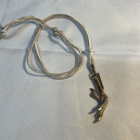 CHRISTIAN DADA Craw Leather Cord Pendant Necklace - Picture 4 of 7